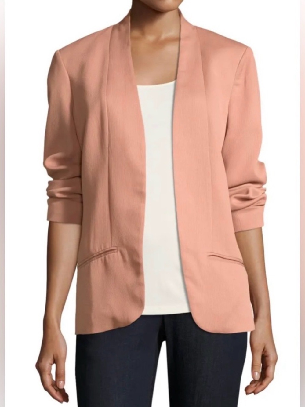 Eileen Fisher Open-Front Blazer in Blush Pink
